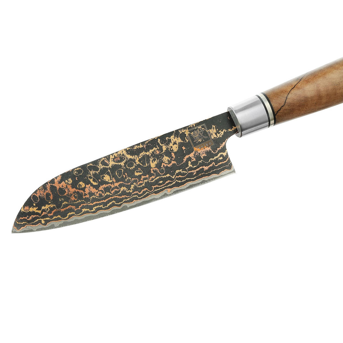 SANTOKU-MESSER 12 cm - Ahornfarben, Holz/Metall (24cm) - Zayiko