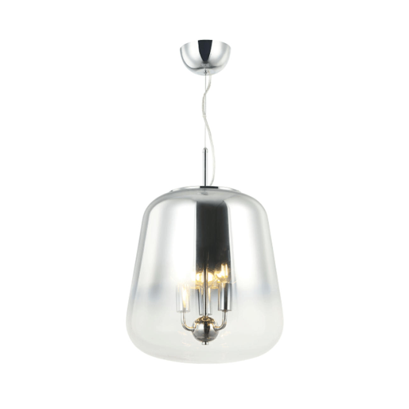 HÄNGELEUCHTE Manoli, Silber/Chrom, 50cm - Chromfarben, Glas (50/33/50cm) - KOSILUM