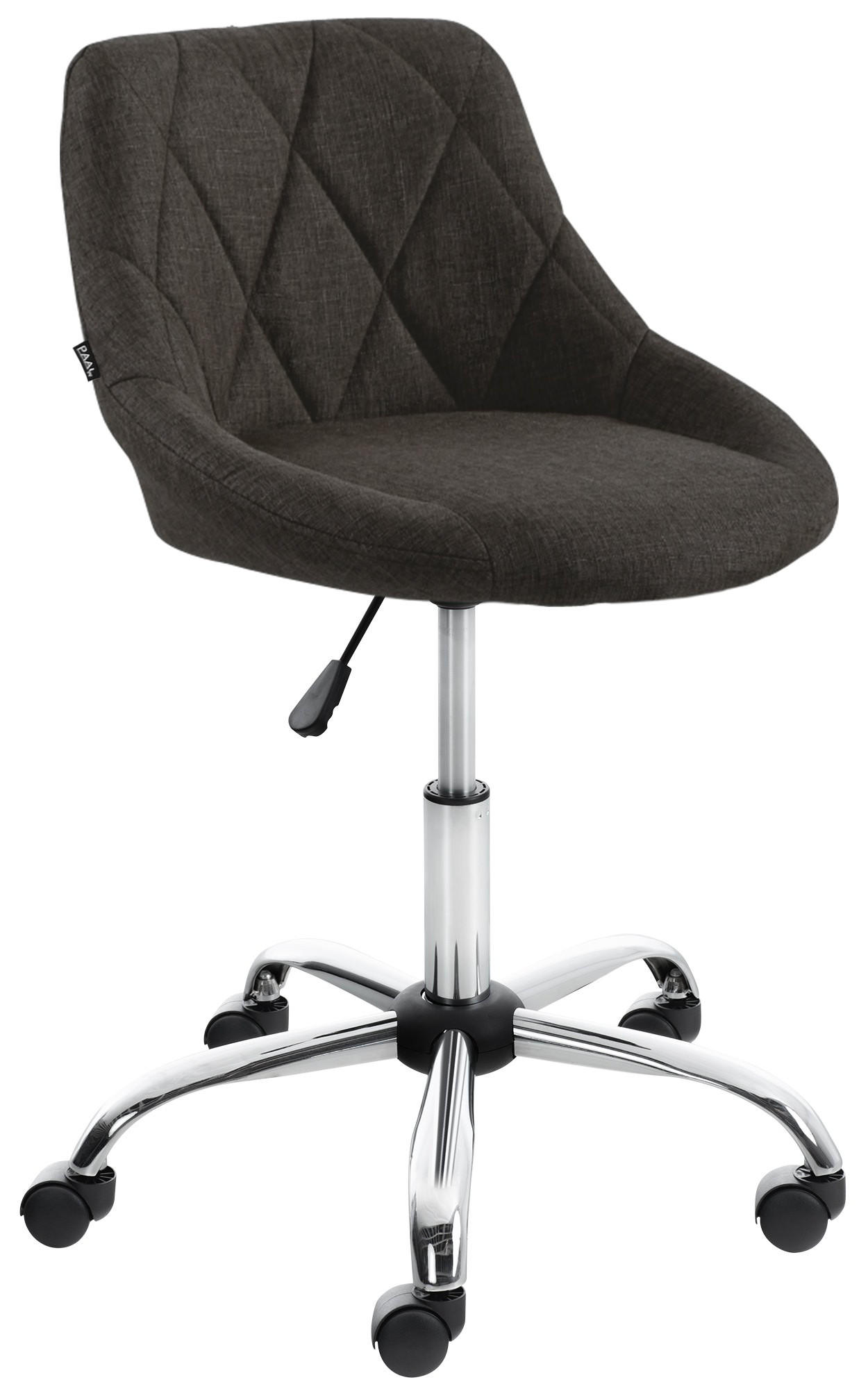 HOCKER Stoff dunkelgrau - Chromfarben/Dunkelgrau, Textil/Metall (49/47/71cm) - CLP