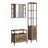 BADMÖBEL-SET Linara, Eiche, 3er Set - Eichefarben, Holzwerkstoff (60/59/35cm) - Vicco