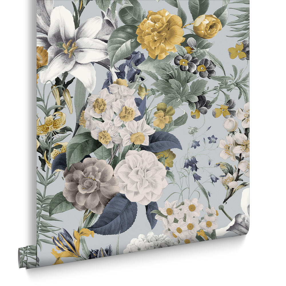 VLIESTAPETE - Gewächshaus Flora Sky - Hellblau, Papier/Kunststoff (52/1005cm) - Graham & Brown