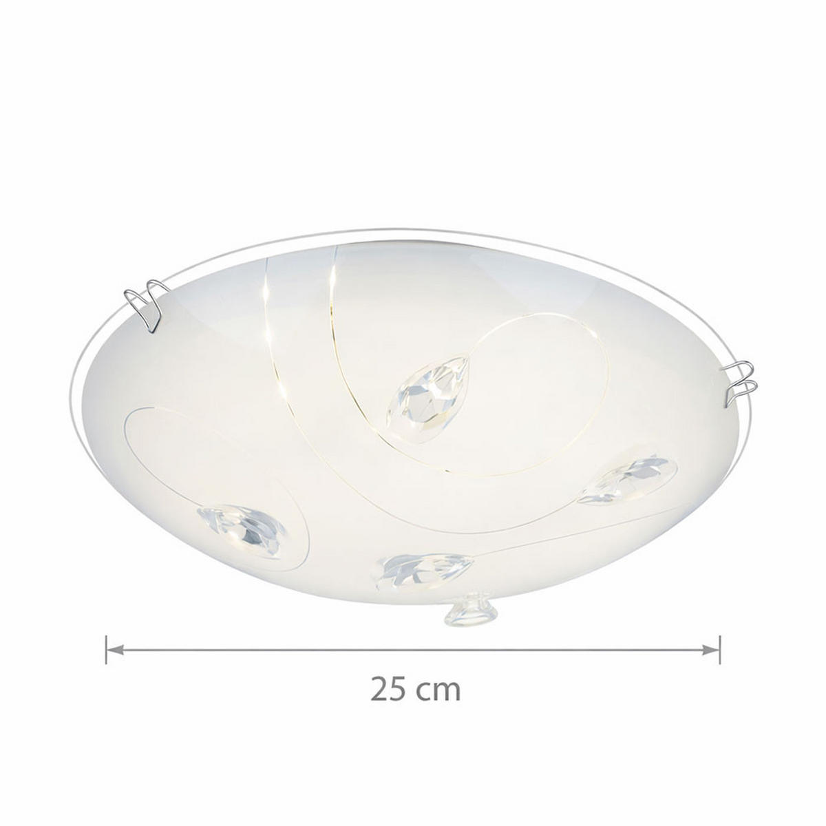 LED DECKENLEUCHTE Inka Weiß Opal - Weiß, Glas (25/25/7.5cm) - Globo Lighting