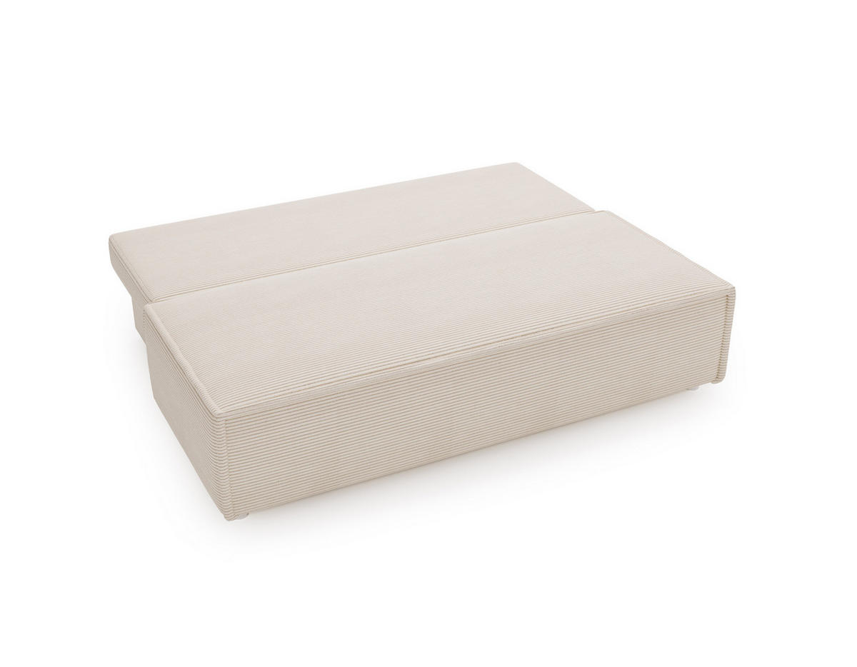 SCHLAFSOFA Mit Bettkasten DUO Poso Stoff Hellbeige - Ecru, Holz (198/89/90cm) - Kaiser Möbel