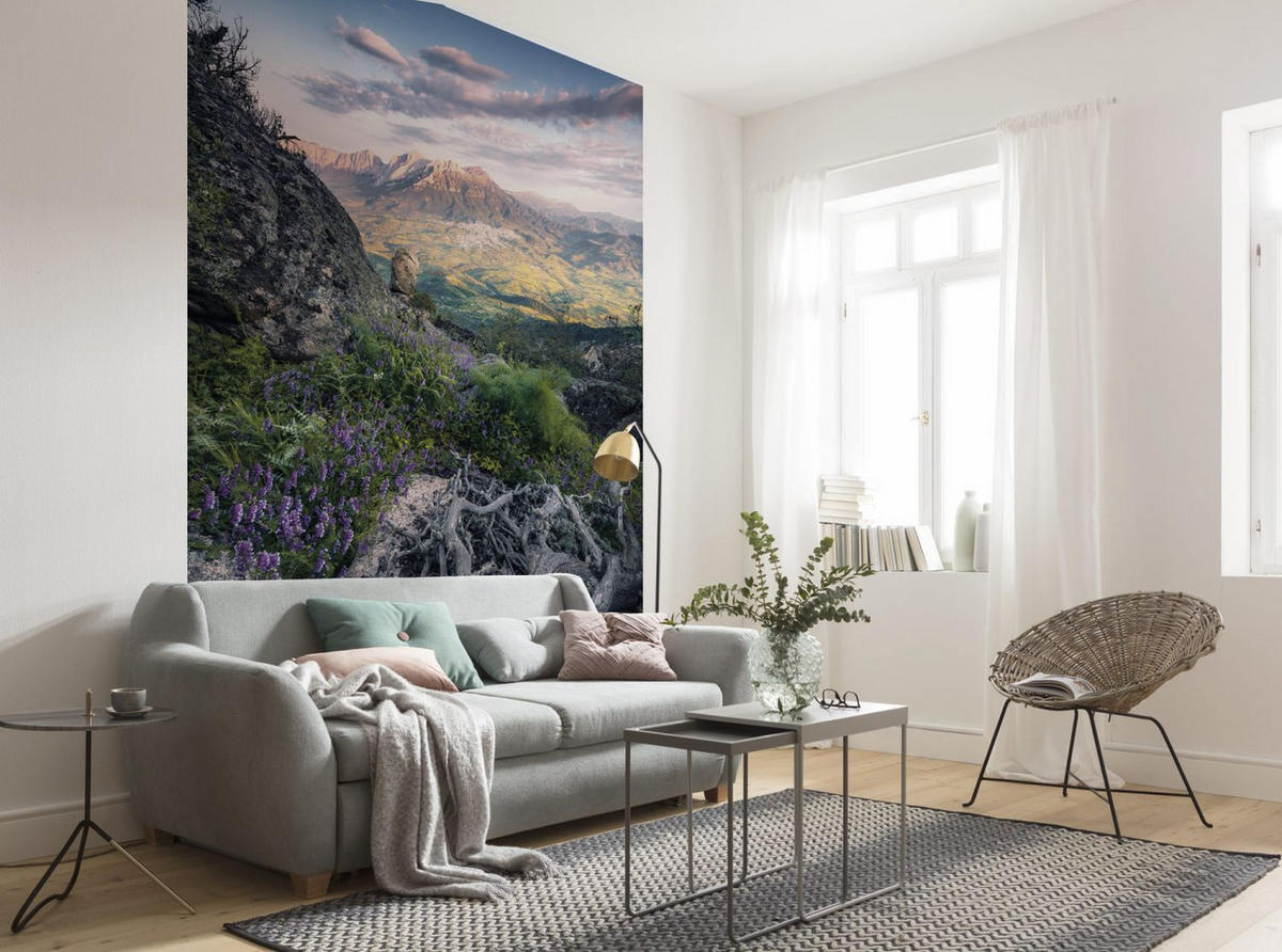 FOTOTAPETE Berglandschaft 200 x 280 cm - Grün, Papier (200/280cm) - Sanders & Sanders