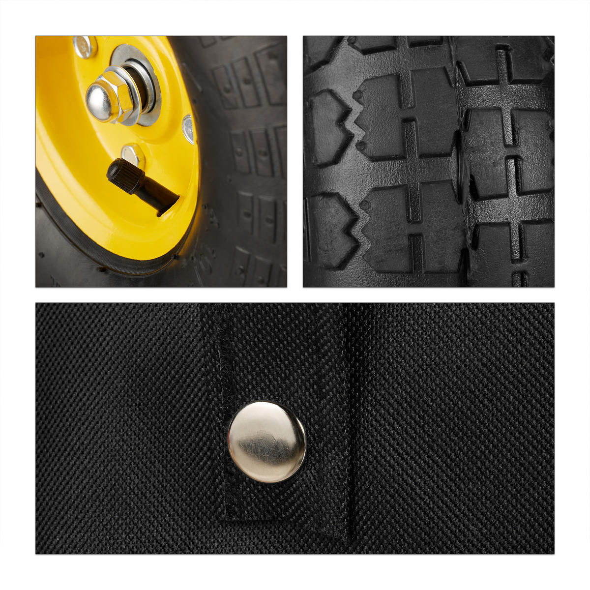 HANDWAGEN - Schwarz, Kunststoff/Metall (51/83/110cm) - Relaxdays