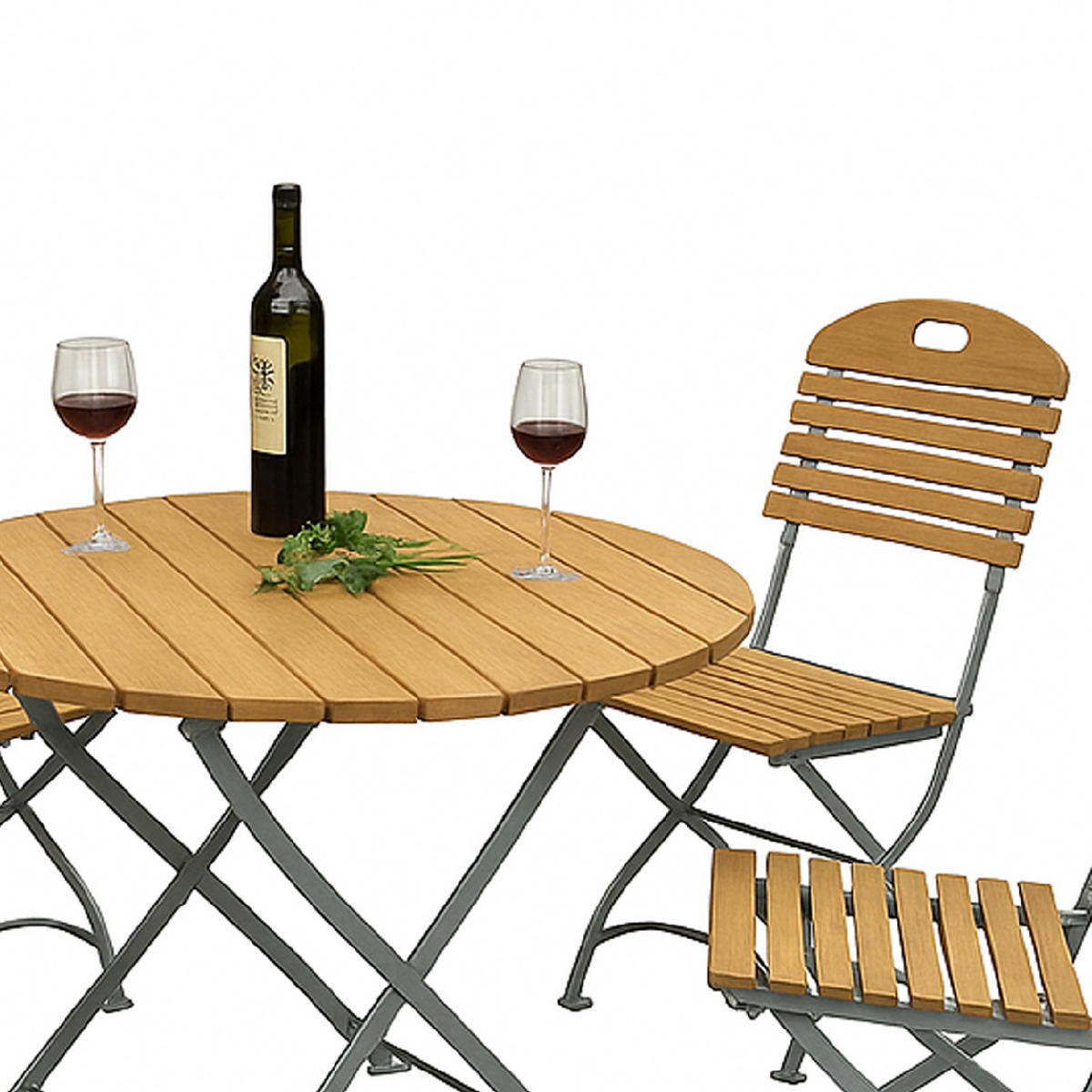 SITZGRUPPE Bad Belzig 5-teilig - Garten Set für 4 Personen - Gartensitzgruppe - Flachstahl verzinkt - Robinie - Grau, Holz - TPFGarden