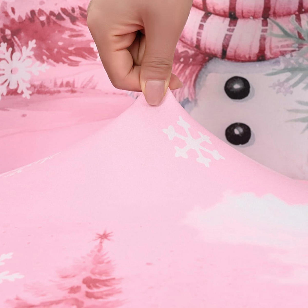 STUHLHUSSEN 4er Set Weihnachts-Design Rosa - Rosa, Textil (40/42cm)