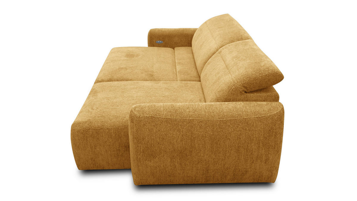 ECKSOFA NERO 4-Sitzer, gelb - Gelb/Schwarz, Holz/Textil (272/81/159cm) - Courtois Laville