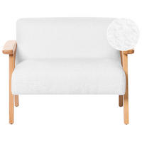 CANAPEA PENTRU COPII bouclé albă Lalmo - alb, material textil (74/54/48cm) - Beliani