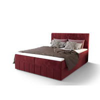 BOXBETT BAHAMA 160x200, mit Matratze H3 und Topper, Monolith 59 - Rot, Holz/Kunststoff (160/200cm) - Bedante