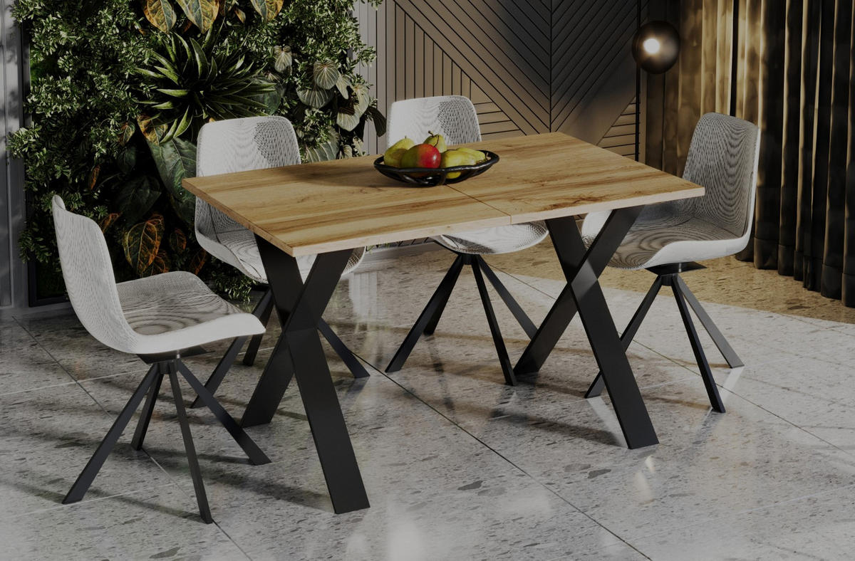 ESSTISCH Stol X ausziehbar bis 210 cm - Eiche Wotan, Holzwerkstoff (130/80/75cm) - Endo-Moebel