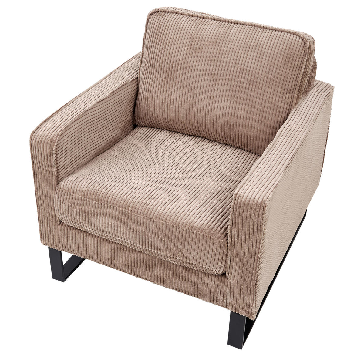 SESSEL Beige Vind - Beige/Schwarz, Textil (79/82/85cm) - Beliani