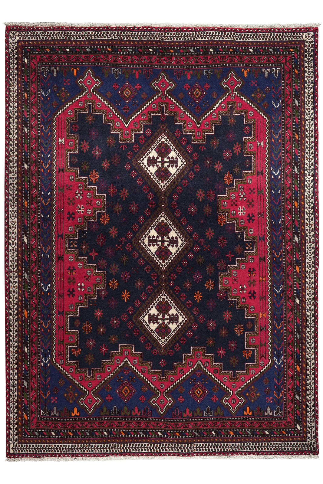ORIENTTEPPICH handgeknüpft Afshar Blau 242/174 cm Schurwolle - Blau, Textil (174/242cm) - Looma