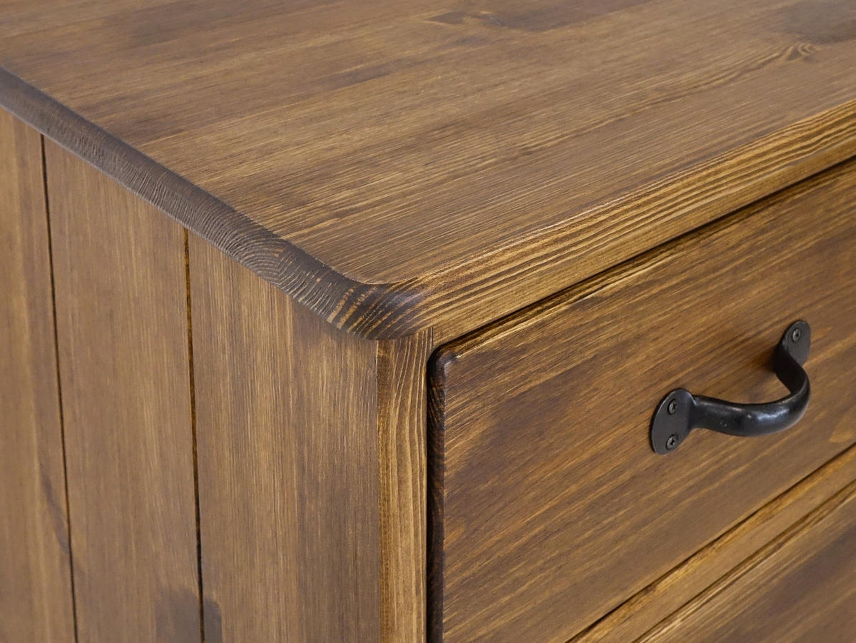 KOMMODE aus Massivholz Rustyk 6/1 - Dunkelbraun/Schwarz, Holz (50/148/45cm) - Seart