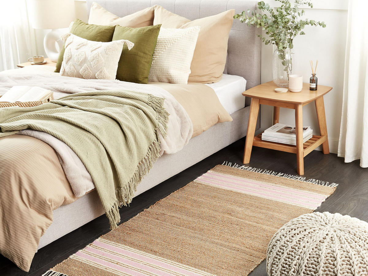 TEPPICH geflochten Mirza 150/80 cm - Beige, Naturmaterialien (80/150cm) - Beliani