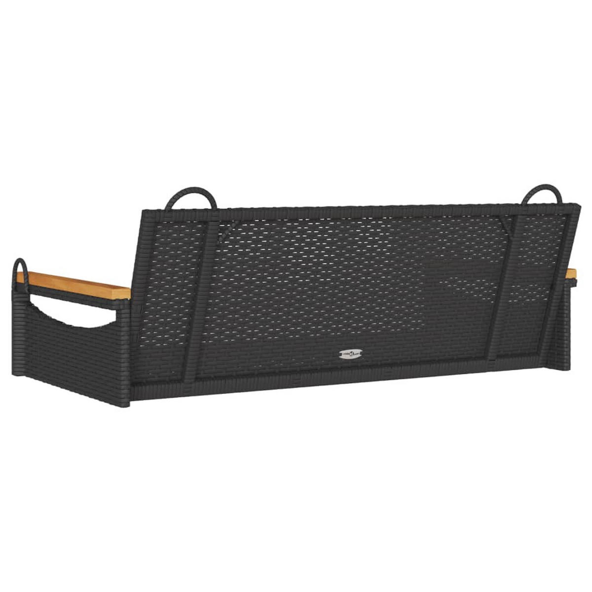 HÄNGEBANK Schwarz 109/62/40 Cm Poly Rattan - Schwarz, Kunststoff (62/40/109cm) - vidaXL