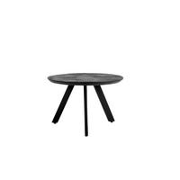 COUCHTISCH Berlin Mangoholz Durchmesser 80 cm Schwarz - Schwarz, Holz (80/80/45cm)