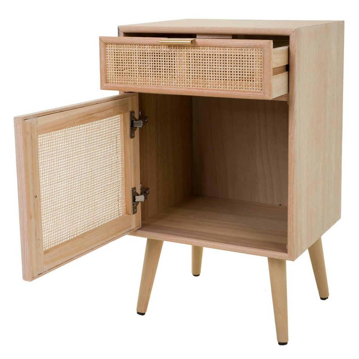 NACHTTISCH aus Holz und Gitter, braun, 42x37x71cm - Braun, Holz (42/71/36.5cm) - Wanderlust