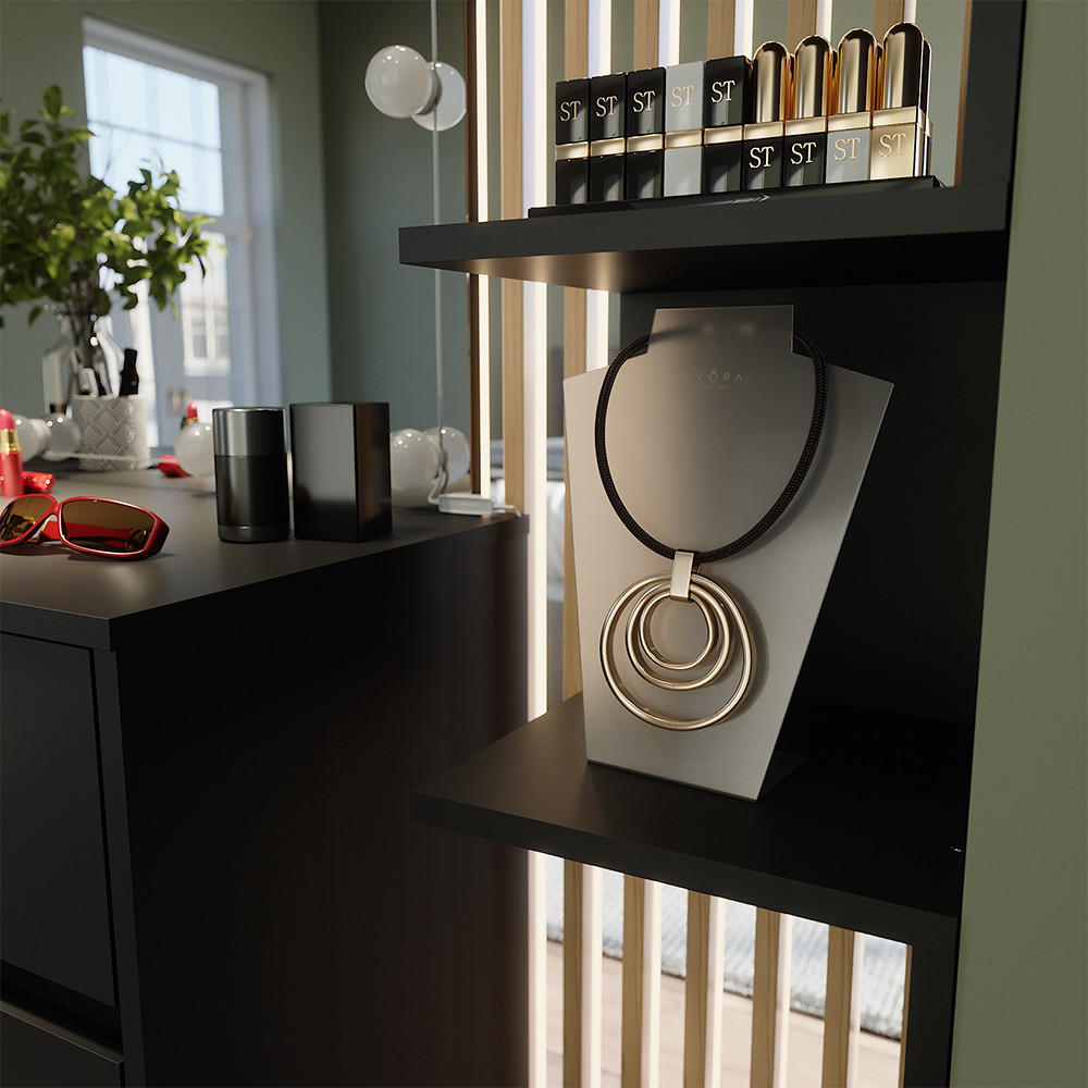 ECKREGAL Paolo Schwarz 28 x 116.4 cm - Schwarz, Holzwerkstoff (28/116.4/28cm) - Vicco