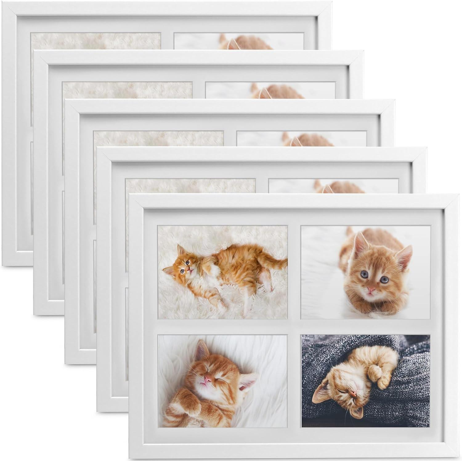 BILDERRAHMEN Galeria 10x15cm Weiß (5tlg) - Weiß, Holzwerkstoff (30/2/37cm) - BoMoe