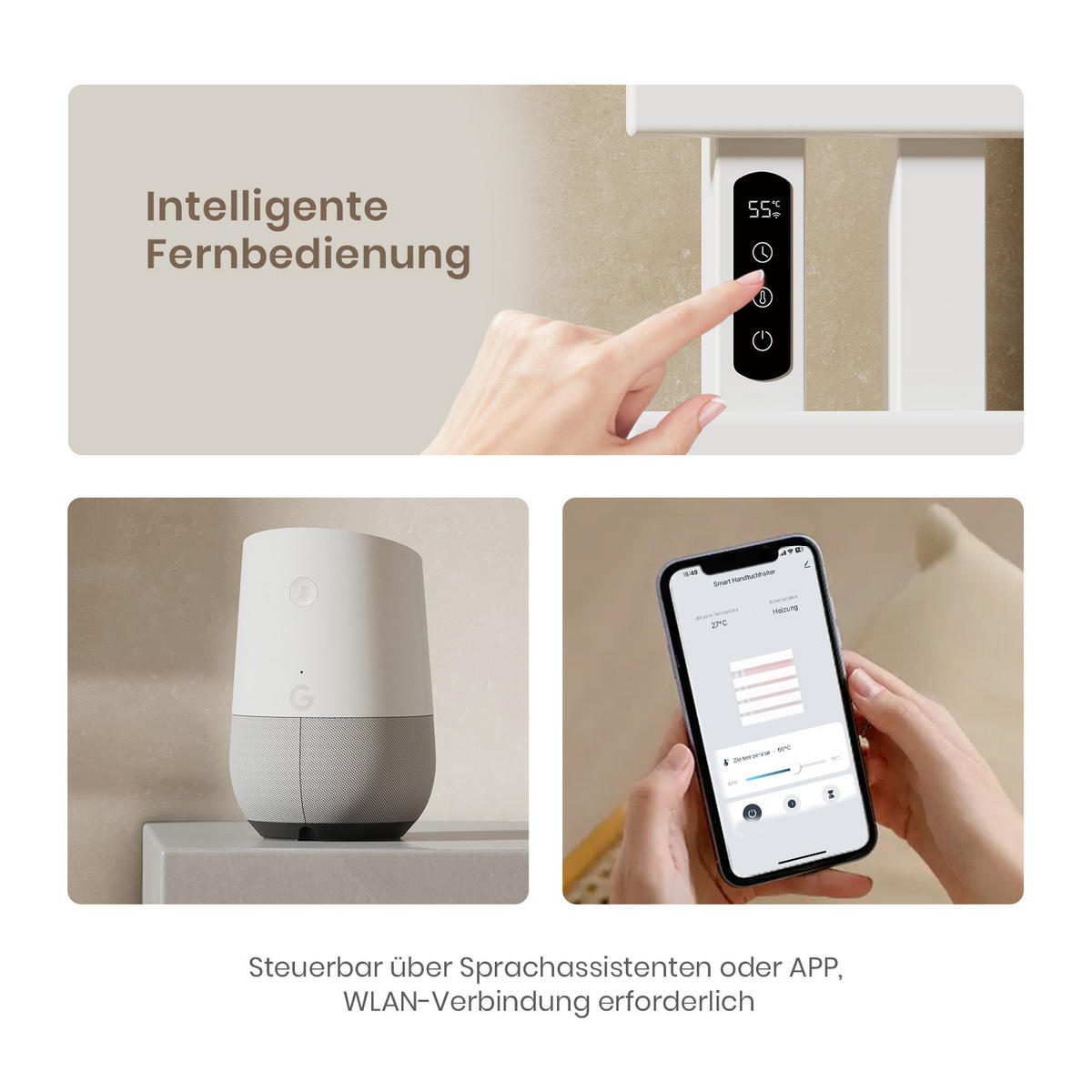 HEIZKÖRPER Elektrisch WLAN Thermostat Weiß - Weiß, Metall (50/100/11cm) - EMKE