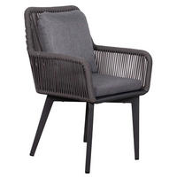 DININGSESSEL Marbella Rope mit Kissen uni grey - Grau, Metall (63/78/58cm) - Mr. Deko