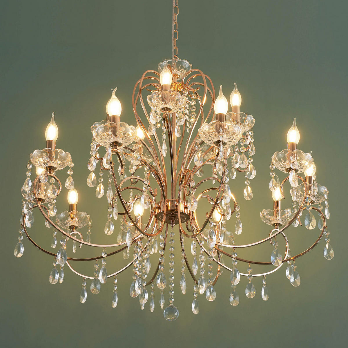 KRONLEUCHTER Pavia, Roségold, 90cm - Roségold, Glas (90/90/75cm) - KOSILUM