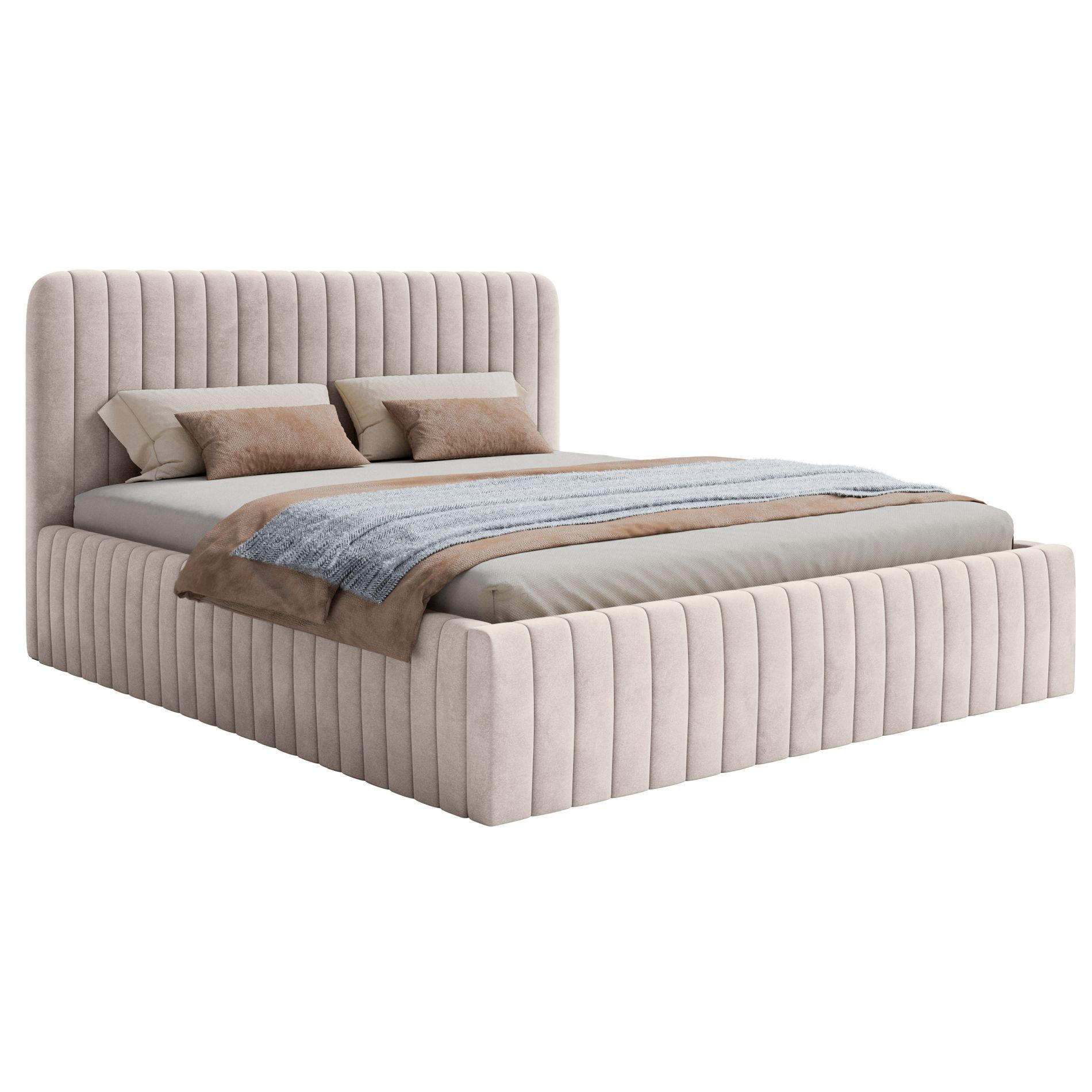 POLSTERBETT Saliano Grau-Beige 160x200 cm - Taupe, Holz/Textil (160/200cm) - Selsey