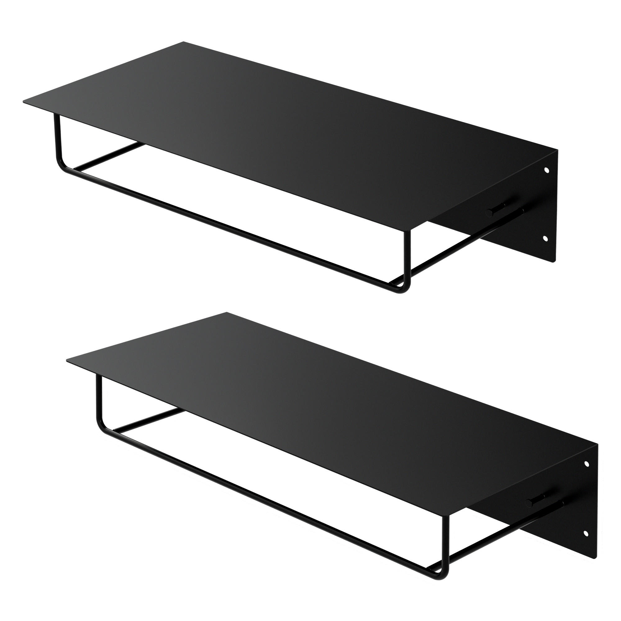KLEIDERSTANGE 2er Set - Schwarz, Metall (30/15/60cm) - ML-DESIGN