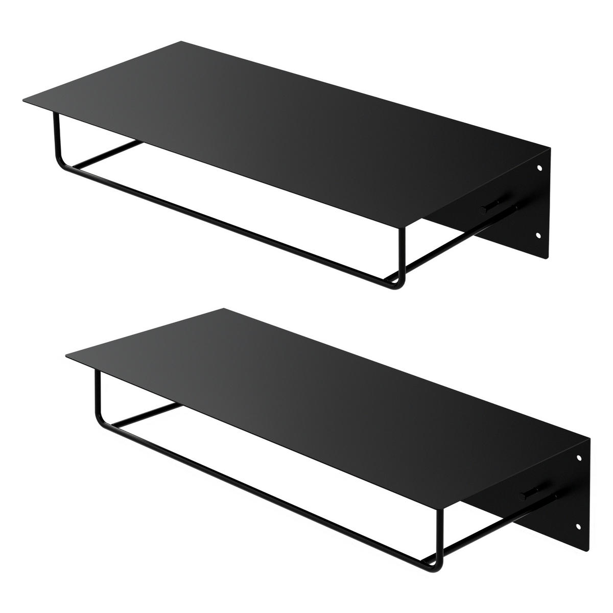 KLEIDERSTANGE 2er Set - Schwarz, Metall (30/15/60cm) - ML-DESIGN