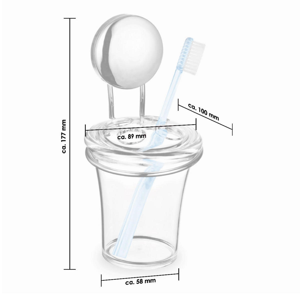 ZAHNBÜRSTENHALTER MOON-LOC - Edelstahlfarben, Kunststoff (10/18/10cm) - bremermann