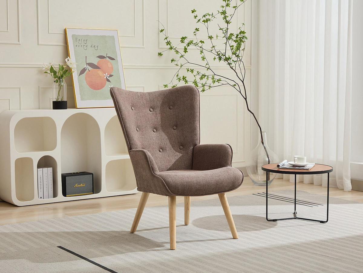 SESSEL - Stoff - Taupe - VATELY - Braun, Textil (69/95.5/78cm) - Vente-Unique