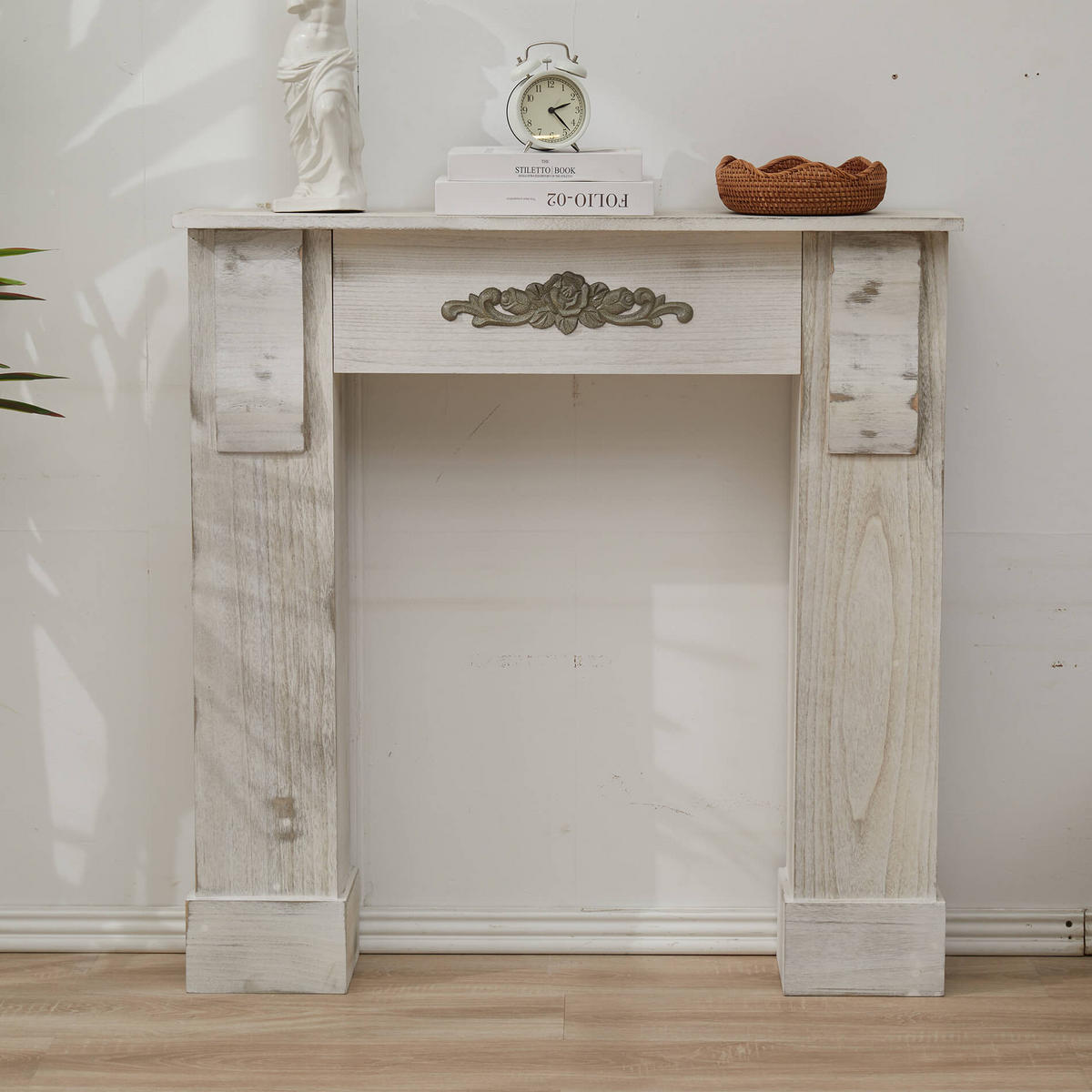 KAMINUMRANDUNG Grau 23/97/99 cm - Grau, Holz (23/99/97cm) - Mobili Rebecca