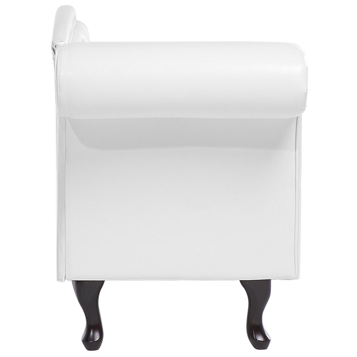 CHAISELONGUE Kunstleder weiß linksseitig Lattes - Schwarz/Weiß, Kunststoff (188/87/59cm) - Beliani