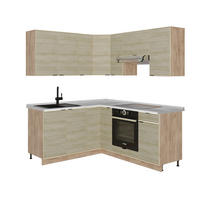 ECKKÜCHE Fame-Line Eiche Paneel/Goldkraft Eiche 190 x 60 cm , AP Marmor - Honigeiche/Eichefarben, Holzwerkstoff (190/81.6/60cm) - Vicco