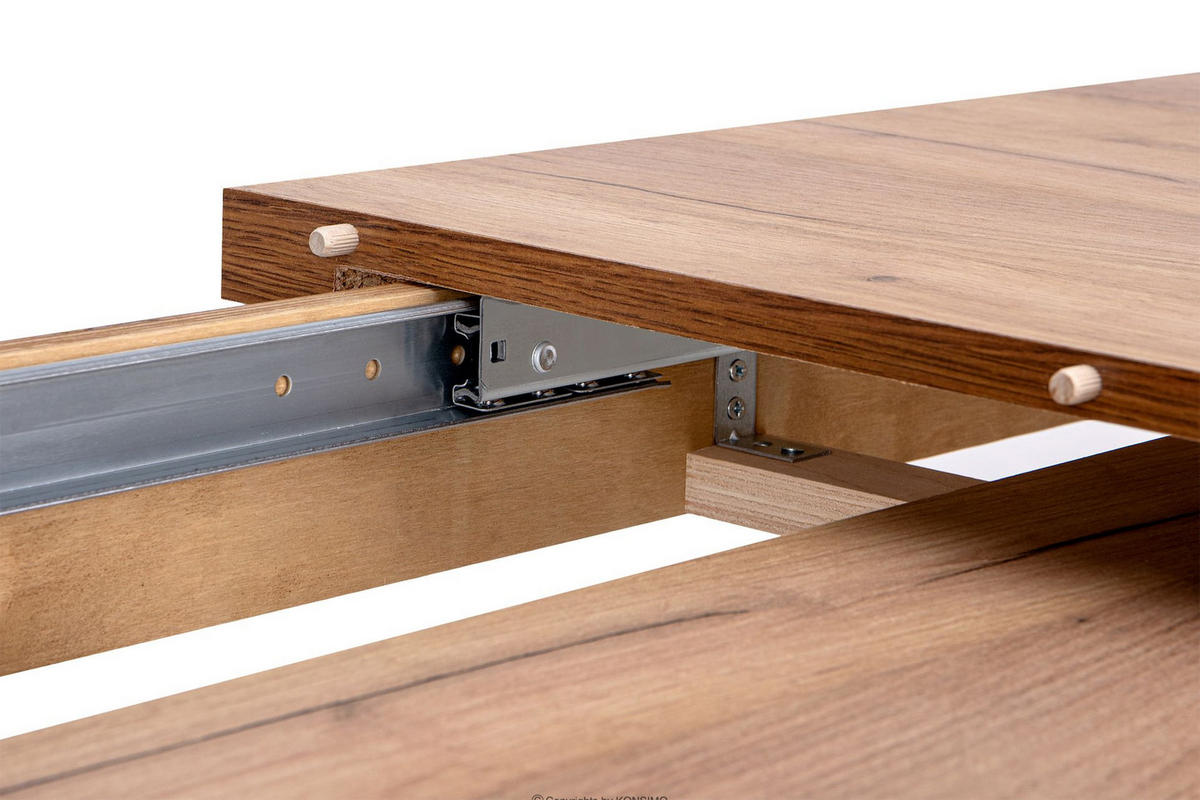 ESSTISCH RHENA ausziehbar bis 190cm, Beige - Eichefarben/Beige, Holz (150/77/80cm) - KONSIMO®