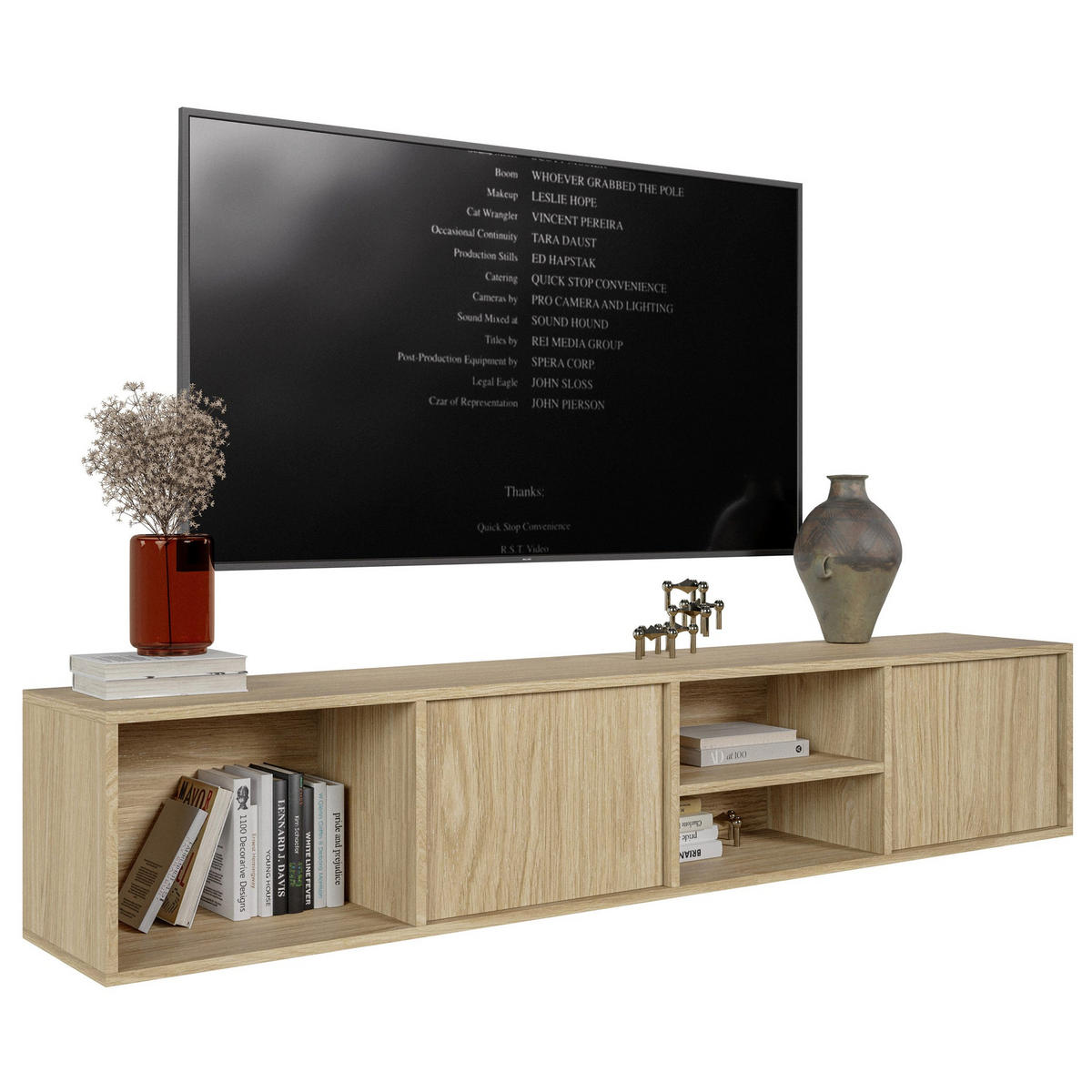 TV-STOLEK Sanva Olejovaný dub 200 cm - barva dubu, kompozitní dřevo (200/40/35cm) - Selsey