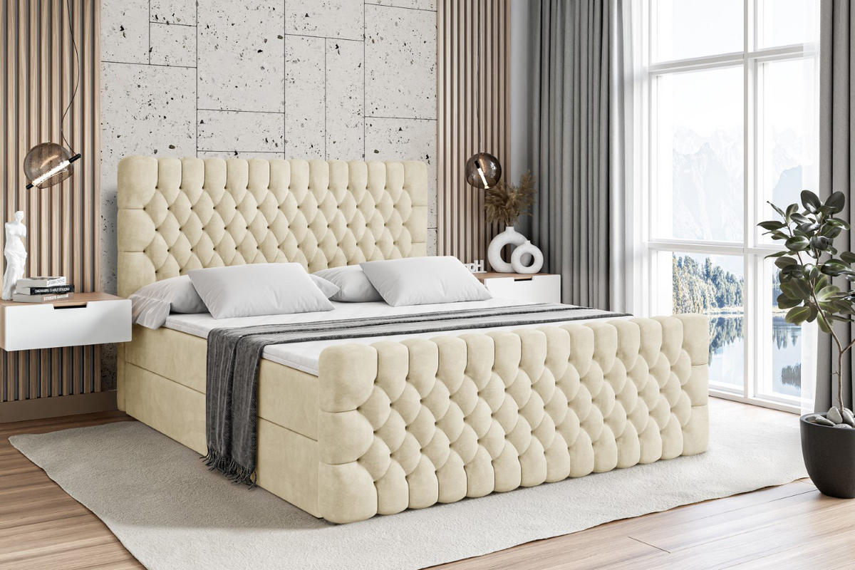 BOXBETT SERENE-Z - 120 x 200 - H3 - Beige - Beige, Holzwerkstoff (120/200cm) - ALTDECOR