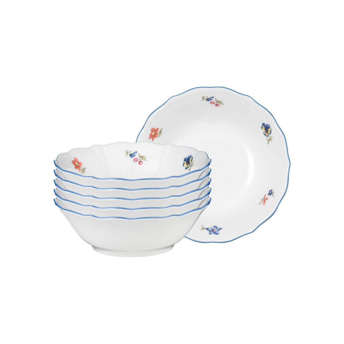 DESSERTSCHALEN Sonate Nostalgie weiß ø 15,3 cm 6er Set - Weiß, Keramik (15.3cm) - Seltmann Weiden