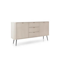 SIDEBOARD ZOVA Beige, Schwarz 168x39x87 cm - Beige/Schwarz, Holzwerkstoff (168/87/39cm) - FURNLUX