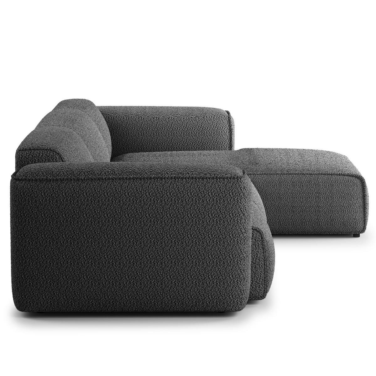3-SITZER ECKSOFA mit Longchair - Anthrazit/Schwarz, Kunststoff/Textil (284/173cm) - home24