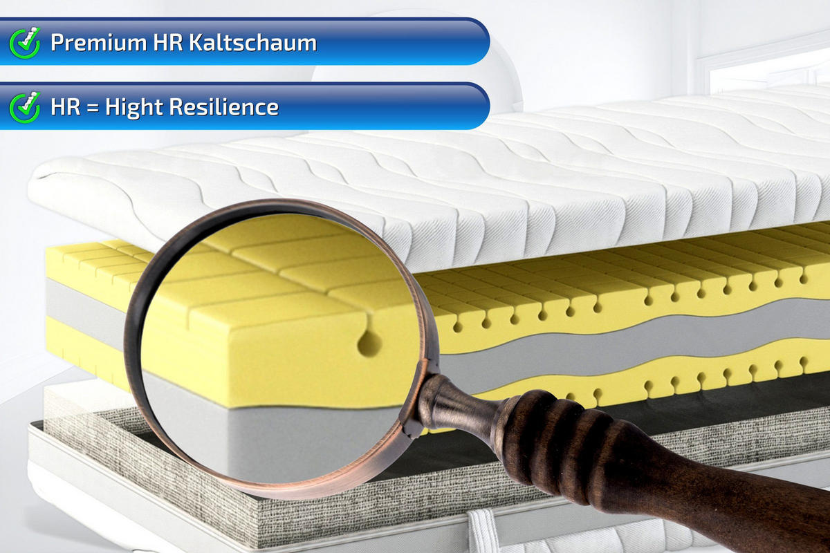 KALTSCHAUMMATRATZE Vital Premium 90 x 200 cm 24 cm Höhe H3 9 Zonen - Weiß, Textil (90/200cm) - Matratzen Perfekt