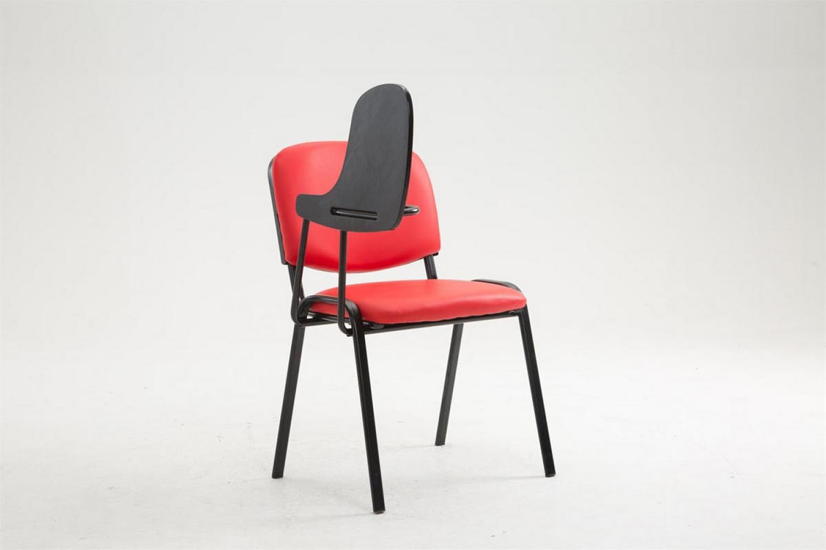 BESUCHERSTUHL Lederlook rot - Rot/Schwarz, Textil/Metall (53/81/71cm) - CLP