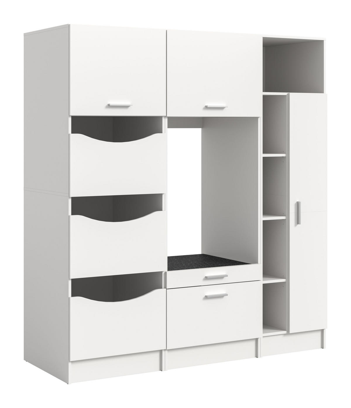 WASCHMASCHINENUMBAU 3tlg. Set Mixx Bad in weiß Nachbildung - modernes Design - B/H/T: 176x195x68 cm - Weiß, Holzwerkstoff (176/195/68cm) - Homes & Jones