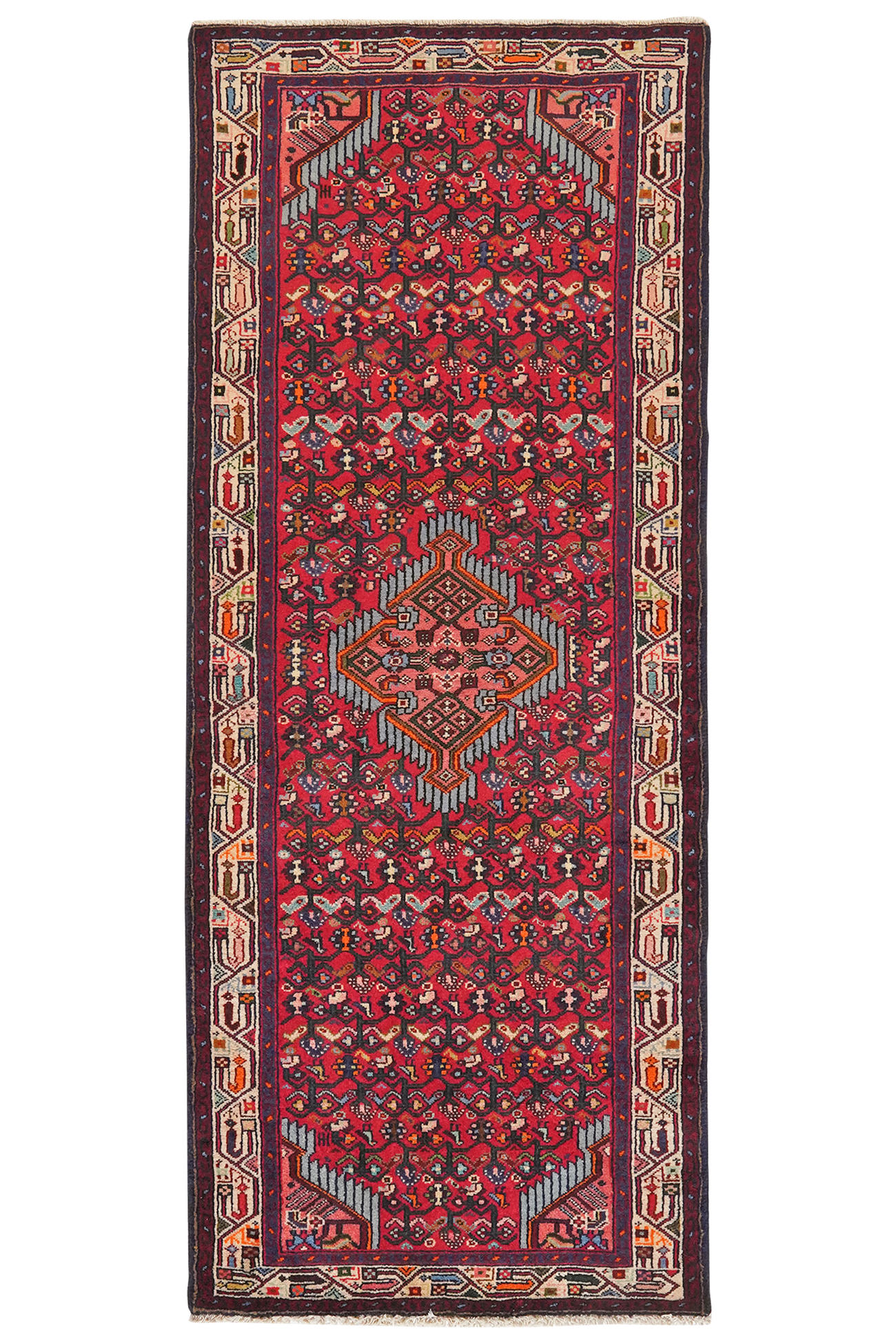 TEPPICH Assadabad Rot 193/76 cm Schurwolle - Rot, Textil (76/193cm) - Looma