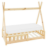 KINDERBETT Tipi mit Matratze 70x140 cm Natur - Naturfarben, Holz (70/140cm) - ML-DESIGN