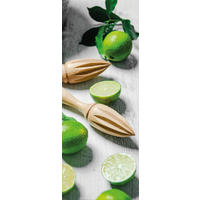 GLASBILD 30x80 cm Küche Limetten grün - Anthrazit, Glas (30/80cm) - artissimo