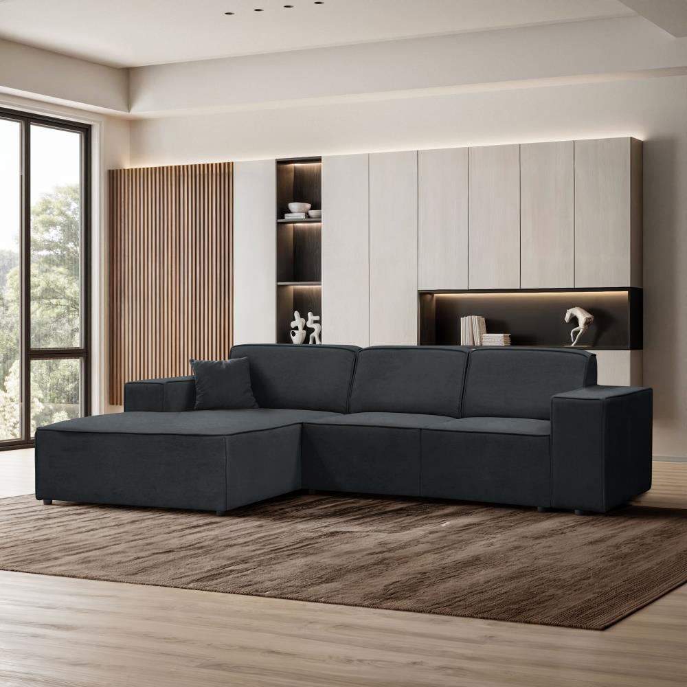 Thumbnail - Beautysofa Ecksofa, Dunkelgrau, Textil, L-Form,L-Form, 267x170 cm, Wohnzimmer, Sofas & Couches, Wohnlandschaften, Ecksof...