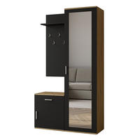 GARDEROBENSCHRANK VENTO 100/180,5/35 cm Modern Garderobe-Set Eiche Artisan - Schwarz/Eiche Artisan, Holzwerkstoff (100/180.5/35cm) - MASSENO