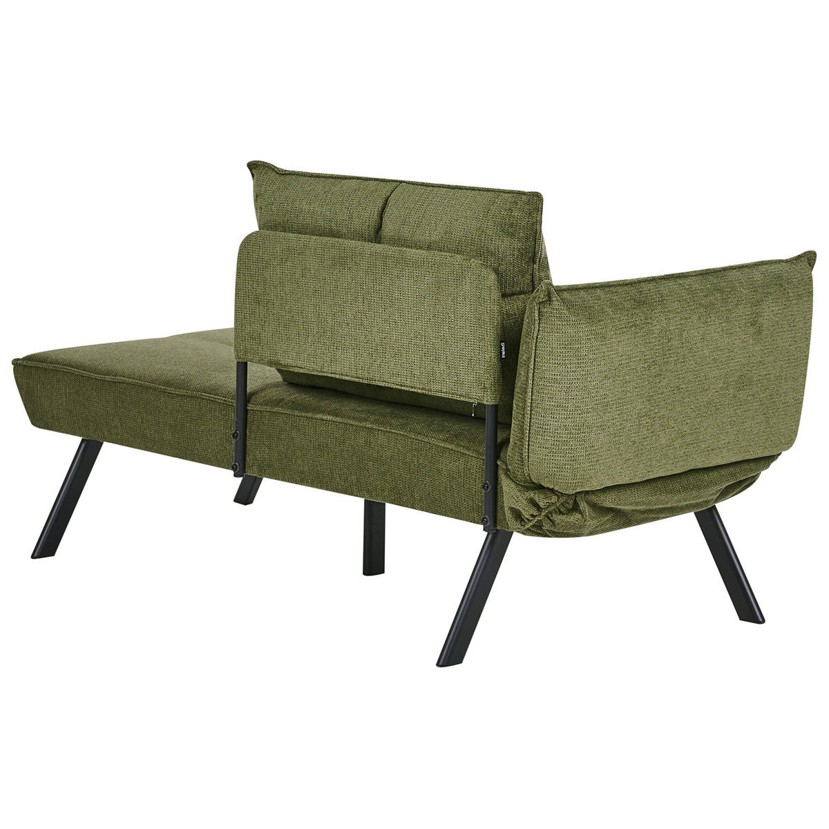 CHAISELONGUE-LINKSSEITIGE Stoff Grün Rocamadour - Schwarz/Grün, Textil (150/83/72cm) - Beliani